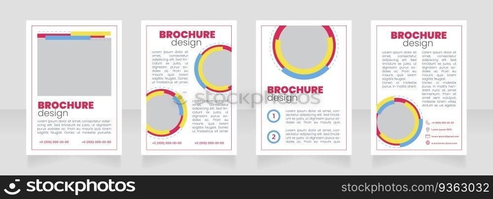 Advertising strategy blank brochure layout design. Marketing agency. Vertical poster template set with empty copy space for text. Premade corporate reports collection. Editable flyer paper pages. Advertising strategy blank brochure layout design