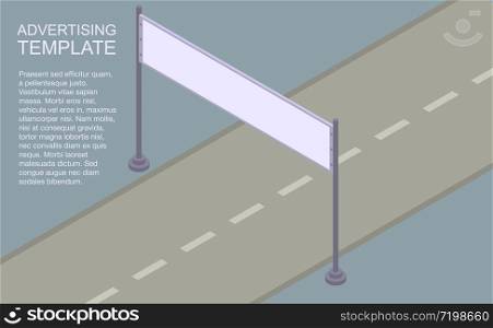 Advertising template banner. Isometric illustration of advertising template vector banner for web design. Advertising template banner, isometric style