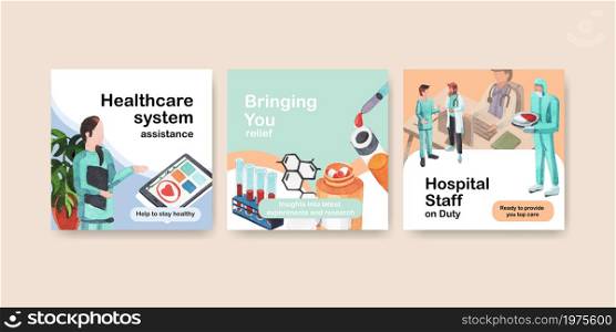 Advertising template with healthcare and hospital