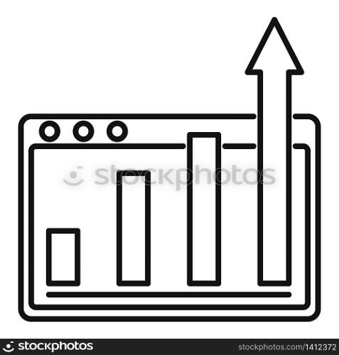 Advertising web chart icon. Outline advertising web chart vector icon for web design isolated on white background. Advertising web chart icon, outline style
