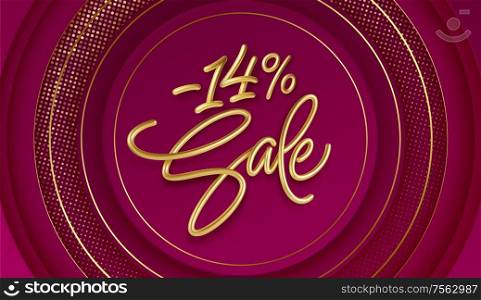 Advertising with sale golden lettering. Valentines day holliday poster. Shopping promotion design. Realistic 3d illustration. Vector illustration EPS10. Advertising with sale golden lettering. Valentines day holliday poster. Shopping promotion design. Realistic 3d illustration. Vector illustration