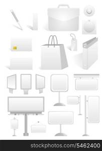 Advertising6. Different kinds of carriers of advertising. A vector illustration