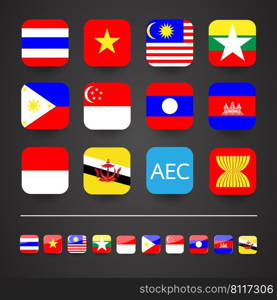 AEC Flag flat icon. material mobile design. Vector illustration