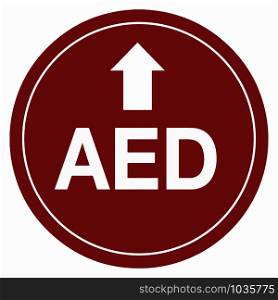 AED Arrow Up Floor Sign Vector illustration eps 10