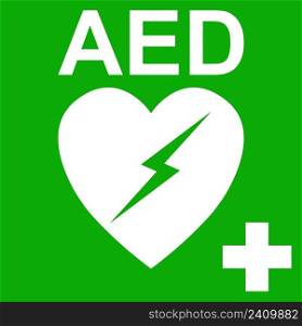 AED Automatic External Defibrillator Symbol, Heart