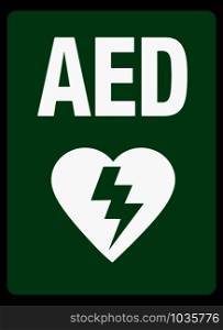 AED Sign Green and White Vector illustration eps 10