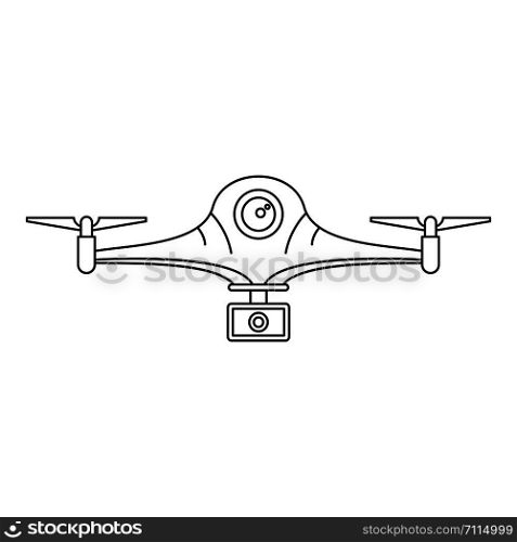 Aerial drone icon. Outline aerial drone vector icon for web design isolated on white background. Aerial drone icon, outline style