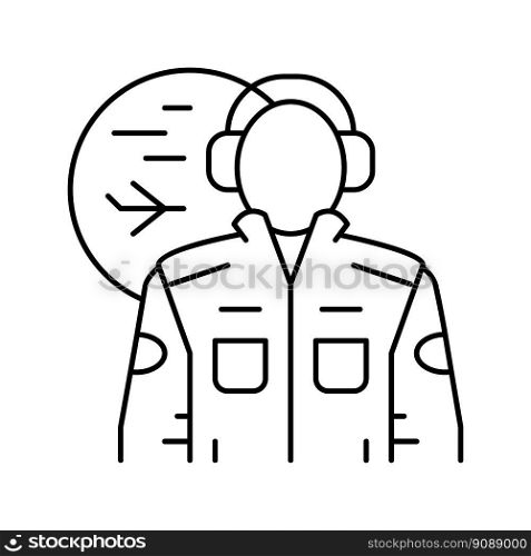 aeronautical engineer worker line icon vector. aeronautical engineer worker sign. isolated contour symbol black illustration. aeronautical engineer worker line icon vector illustration