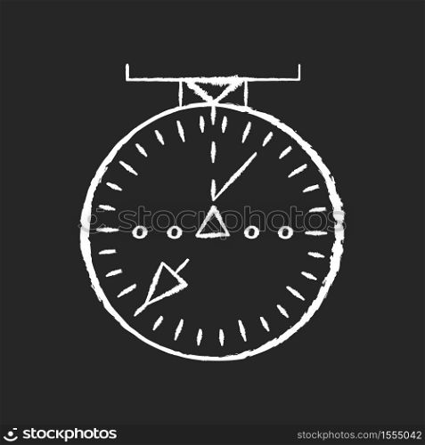 Aeronautical navigational radar chalk white icon on black background. Modern navigation technology for aircrafts.. Radio frequency scanner with indicators isolated vector chalkboard illustration. Aeronautic navigational radar chalk white icon on black background
