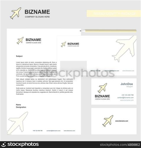 Aeroplane Business Letterhead, Envelope and visiting Card Design vector template