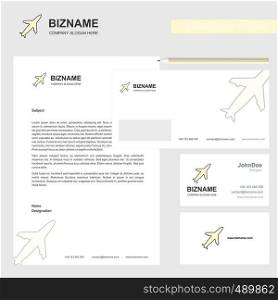 Aeroplane Business Letterhead, Envelope and visiting Card Design vector template