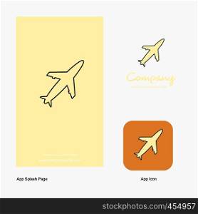 Aeroplane Company Logo App Icon and Splash Page Design. Creative Business App Design Elements