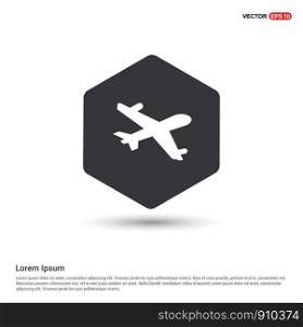 Aeroplane Icon Hexa White Background icon template - Free vector icon