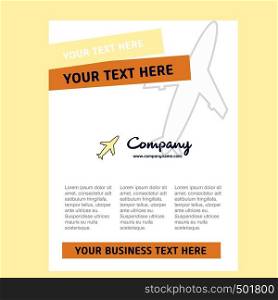 Aeroplane Title Page Design for Company profile ,annual report, presentations, leaflet, Brochure Vector Background
