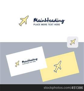 Aeroplane vector logotype with business card template. Elegant corporate identity. - Vector