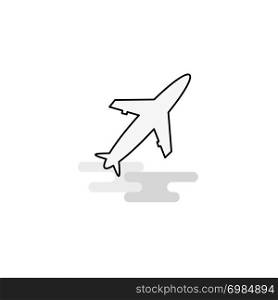 Aeroplane Web Icon. Flat Line Filled Gray Icon Vector
