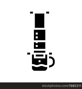 aeropress coffee equipment glyph icon vector. aeropress coffee equipment sign. isolated contour symbol black illustration. aeropress coffee equipment glyph icon vector illustration
