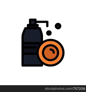Aerosol, Bottle, Cleaning, Spray Flat Color Icon. Vector icon banner Template
