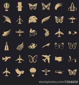 Aerospace icons set. Simple style of 36 aerospace vector icons for web for any design. Aerospace icons set, simle style