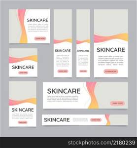 Aesthetic medicine clinic promo web banner design template. Vector flyer with text space. Advertising placard with customized copyspace. Printable poster for advertising. Quicksand font used. Aesthetic medicine clinic promo web banner design template
