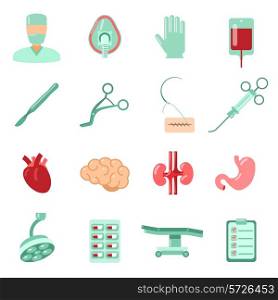 Aesthetic plastic surgery operation hospital icons set isolated vector illustration