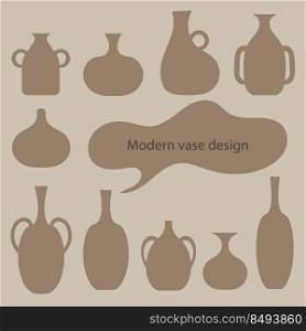 Aesthetic silhouette Modern vase design, earth tone color of vase