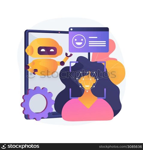 Affective computing abstract concept vector illustration. Recognize user emotional state, human-computer interaction, process data, speech and gesture recognition, monitoring abstract metaphor.. Affective computing abstract concept vector illustration.