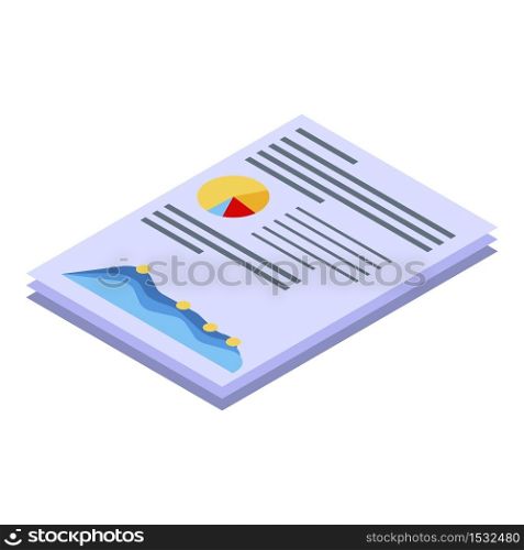 Affiliate marketing paper icon. Isometric of affiliate marketing paper vector icon for web design isolated on white background. Affiliate marketing paper icon, isometric style