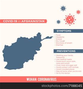 Afghanistan - Asia Country Map. Covid-29, Corona Virus Map Infographic Vector Template EPS 10.