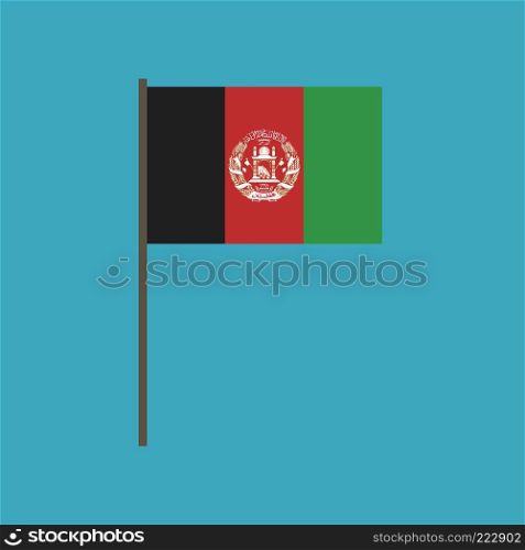 Afghanistan flag icon in flat design. Independence day or National day holiday concept.