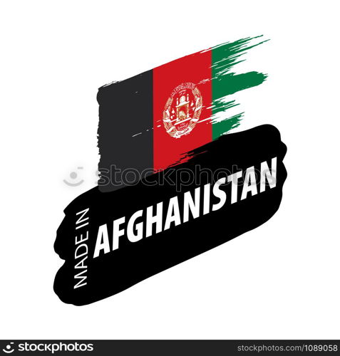 Afghanistan national flag, vector illustration on a white background. Afghanistan flag, vector illustration on a white background