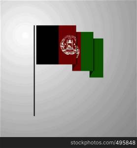 Afghanistan waving Flag creative background