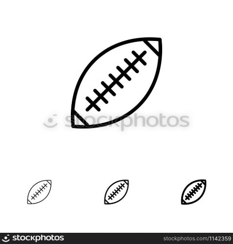 Afl, Australia, Football, Rugby, Rugby Ball, Sport, Sydney Bold and thin black line icon set