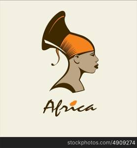Africa. African woman. Vector logo.