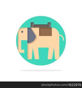 Africa, Animal, Elephant, Indian Abstract Circle Background Flat color Icon