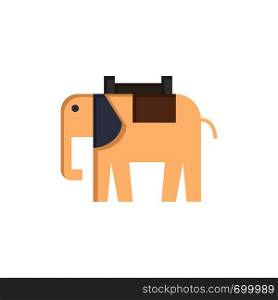 Africa, Animal, Elephant, Indian Flat Color Icon. Vector icon banner Template