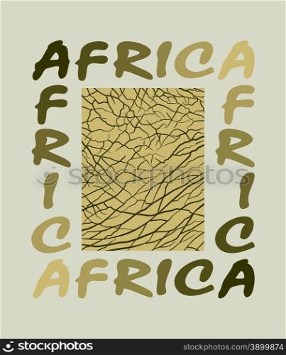 Africa - background with text and texture elephant
