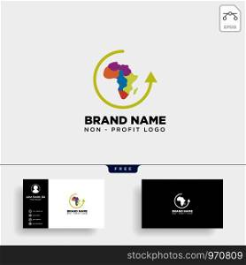 africa care non profit logo template vector illustration icon element isolated - vector. africa care non profit logo template vector illustration icon element isolated