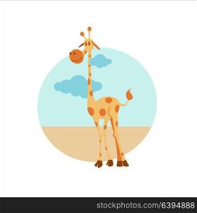 Africa clipart. Giraffe. Vector illustration. Isolated on a white background.