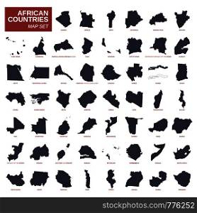 Africa Countries Map Set Vector Template Illustration Design. Vector EPS 10.