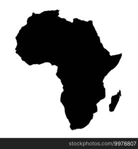 Africa map icon on white background. Africa map silhouette sign. flat style.