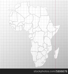 Africa map in a cage on a white background vector. Africa map in a cage on white background vector