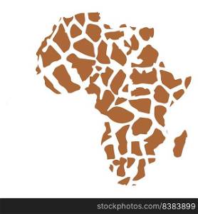 Africa map li≠icon with giraffe striped pattern vector illustration design