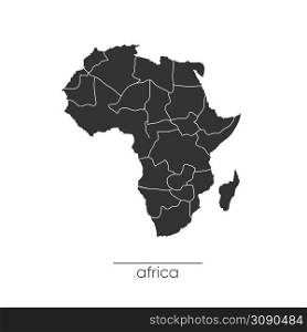 Africa map. Monochrome Africa continent icon. Vector illustration . Africa map. Monochrome Africa continent icon. Vector