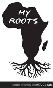 Africa map - my roots (black history design) vector