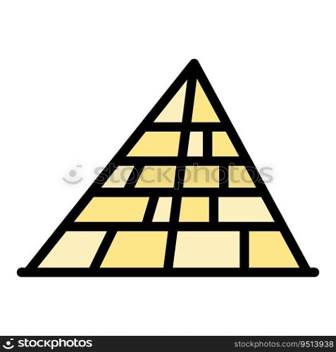 Africa pyramid icon outline vector. Ancient egypt. Cairo desert color flat. Africa pyramid icon vector flat