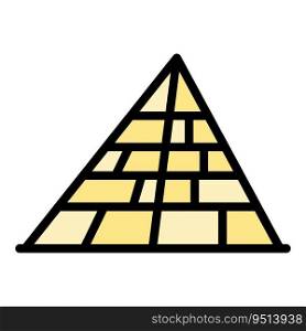 Africa pyramid icon outline vector. Ancient egypt. Cairo desert color flat. Africa pyramid icon vector flat