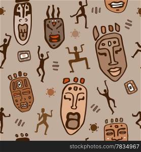 Africa. Seamless Abstract tiling pattern. Vector background.