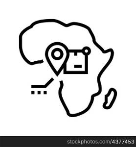 africa shipment tracking line icon vector. africa shipment tracking sign. isolated contour symbol black illustration. africa shipment tracking line icon vector illustration