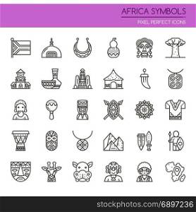 Africa Symbols , Thin Line and Pixel Perfect Icons